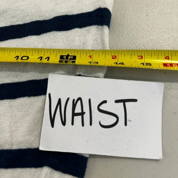 J.Crew Womens Small 100% Linen Striped Sweater Navy White Boat Neck Nautical - Picture 5 of 6